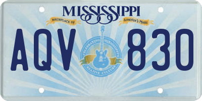 MS license plate AQV830