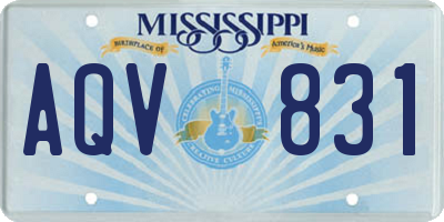 MS license plate AQV831