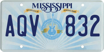 MS license plate AQV832