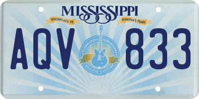 MS license plate AQV833
