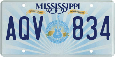 MS license plate AQV834