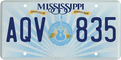 MS license plate AQV835