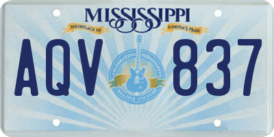 MS license plate AQV837