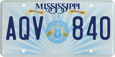 MS license plate AQV840