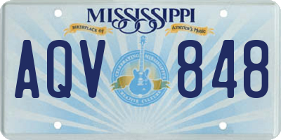 MS license plate AQV848
