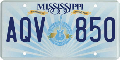 MS license plate AQV850
