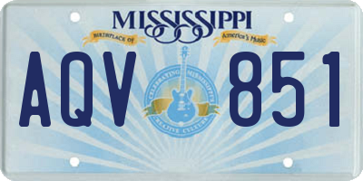 MS license plate AQV851