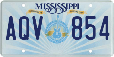 MS license plate AQV854
