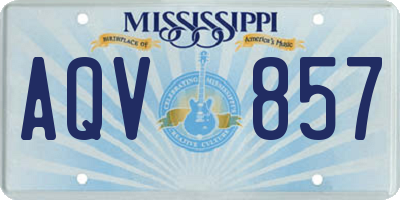 MS license plate AQV857