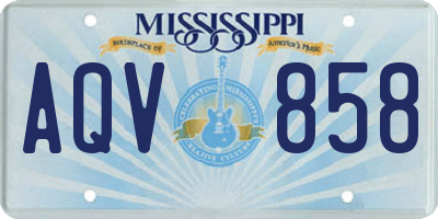 MS license plate AQV858