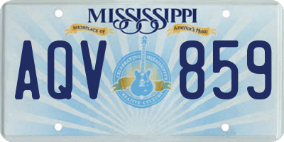 MS license plate AQV859