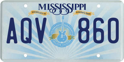 MS license plate AQV860