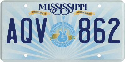 MS license plate AQV862