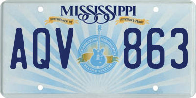MS license plate AQV863