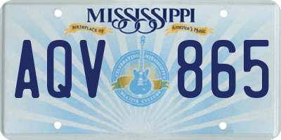 MS license plate AQV865