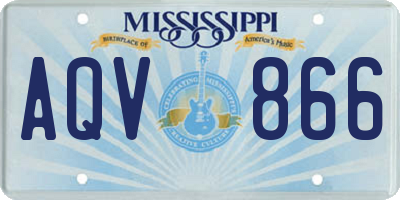 MS license plate AQV866