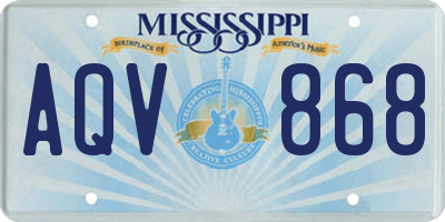 MS license plate AQV868