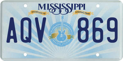 MS license plate AQV869