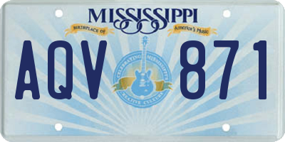 MS license plate AQV871