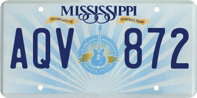 MS license plate AQV872