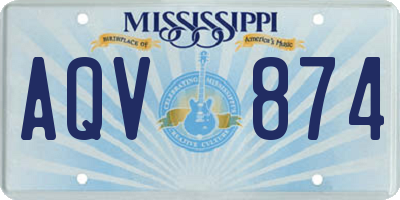 MS license plate AQV874