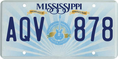 MS license plate AQV878