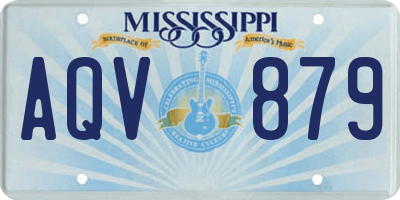 MS license plate AQV879