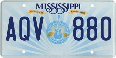 MS license plate AQV880