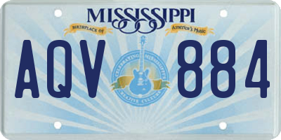 MS license plate AQV884