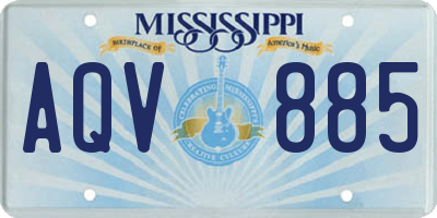 MS license plate AQV885