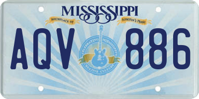 MS license plate AQV886