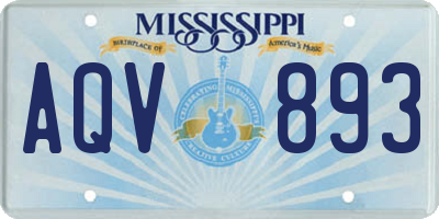 MS license plate AQV893