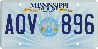 MS license plate AQV896