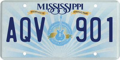 MS license plate AQV901