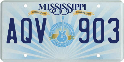 MS license plate AQV903
