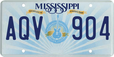 MS license plate AQV904