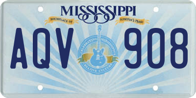 MS license plate AQV908