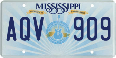 MS license plate AQV909