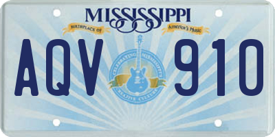 MS license plate AQV910
