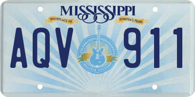 MS license plate AQV911
