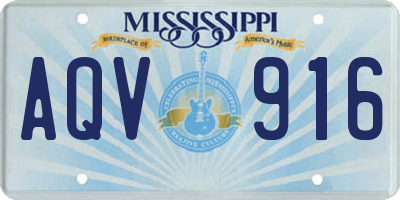 MS license plate AQV916