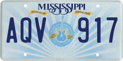 MS license plate AQV917
