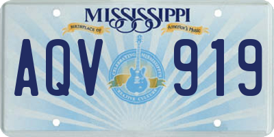 MS license plate AQV919