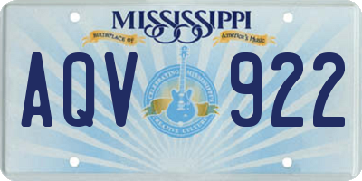MS license plate AQV922