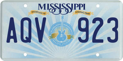 MS license plate AQV923