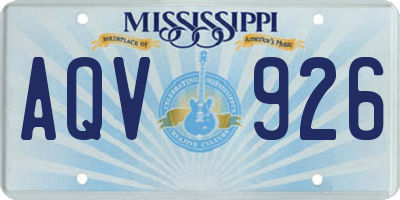MS license plate AQV926