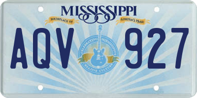 MS license plate AQV927