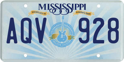 MS license plate AQV928
