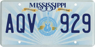 MS license plate AQV929