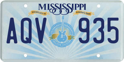 MS license plate AQV935